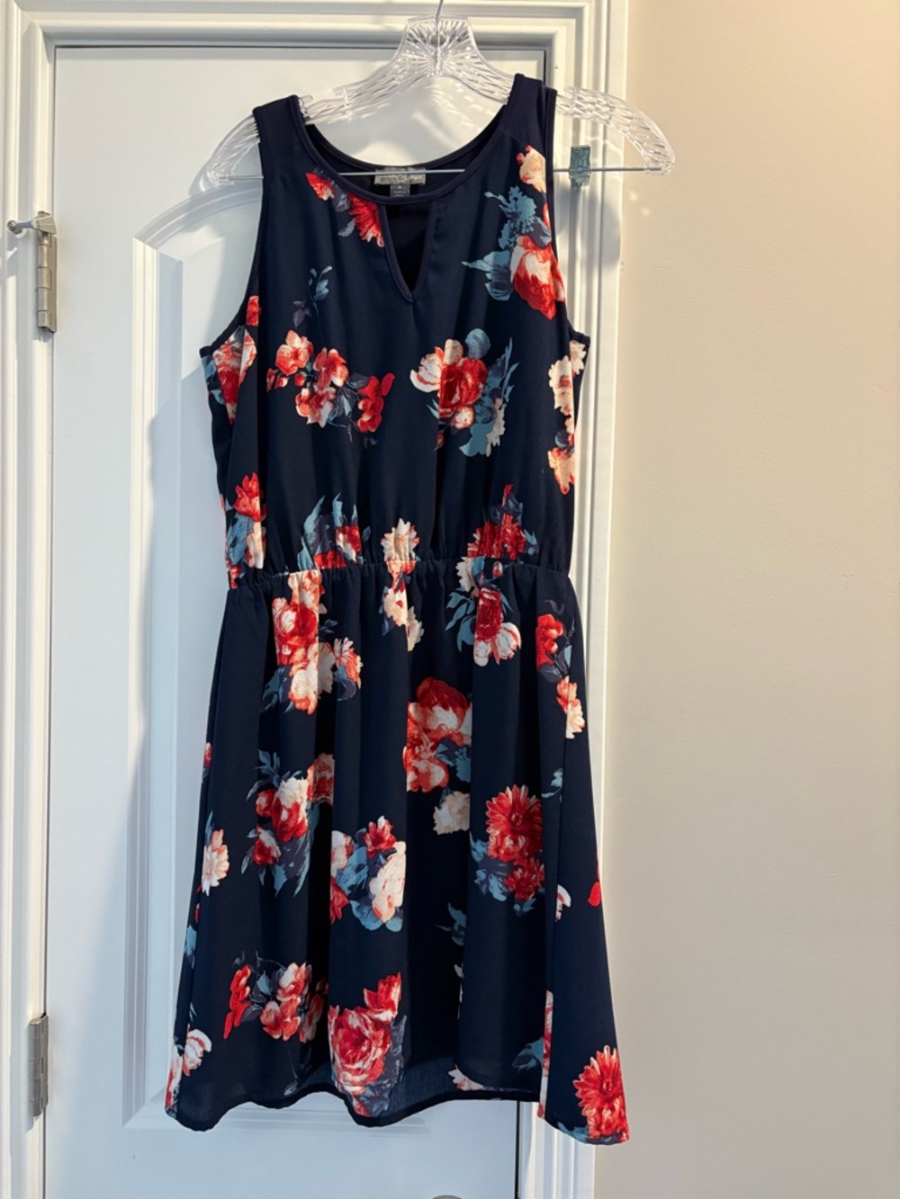 Market & Spruce Navy Floral Sleeveless  Dress